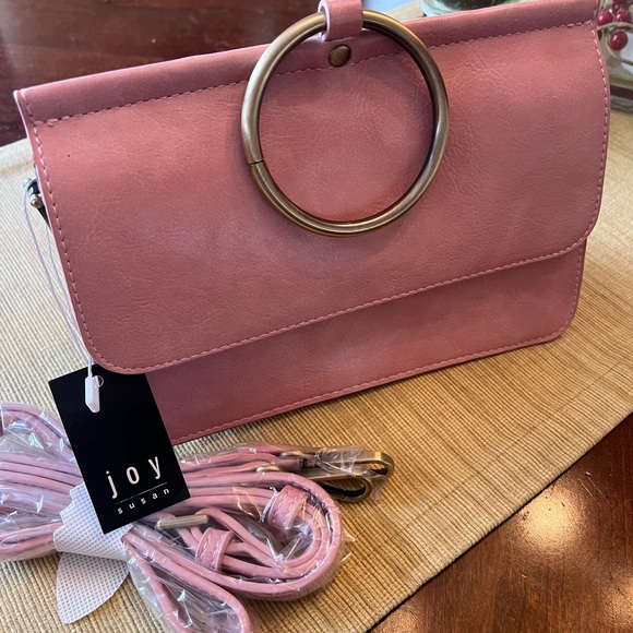 🌸 Aria Bracelet Bag ~ Joy Susan ~ Blush Pink ~ NEW with Tags ~ BONUS Twilly - Picture 8 of 12